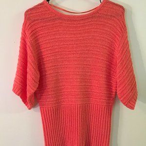 Melon knit sweater top w/ ribbon